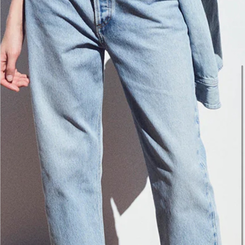 Agolde Light Blue Straight Leg Jeans - Picture 1 of 4